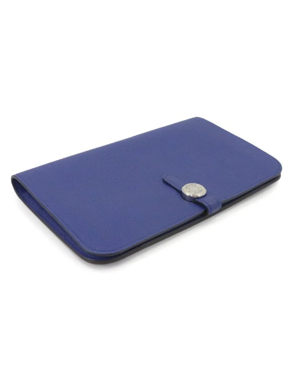 Hermes Dogon GM Bifold Wallet Togo Blue Electric Silver